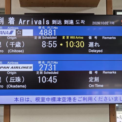 ANA4881便・ANA4882便遅れ
